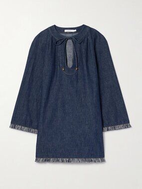 Zimmermann Rhiannon Fringe Denim Mini Dress NWT
